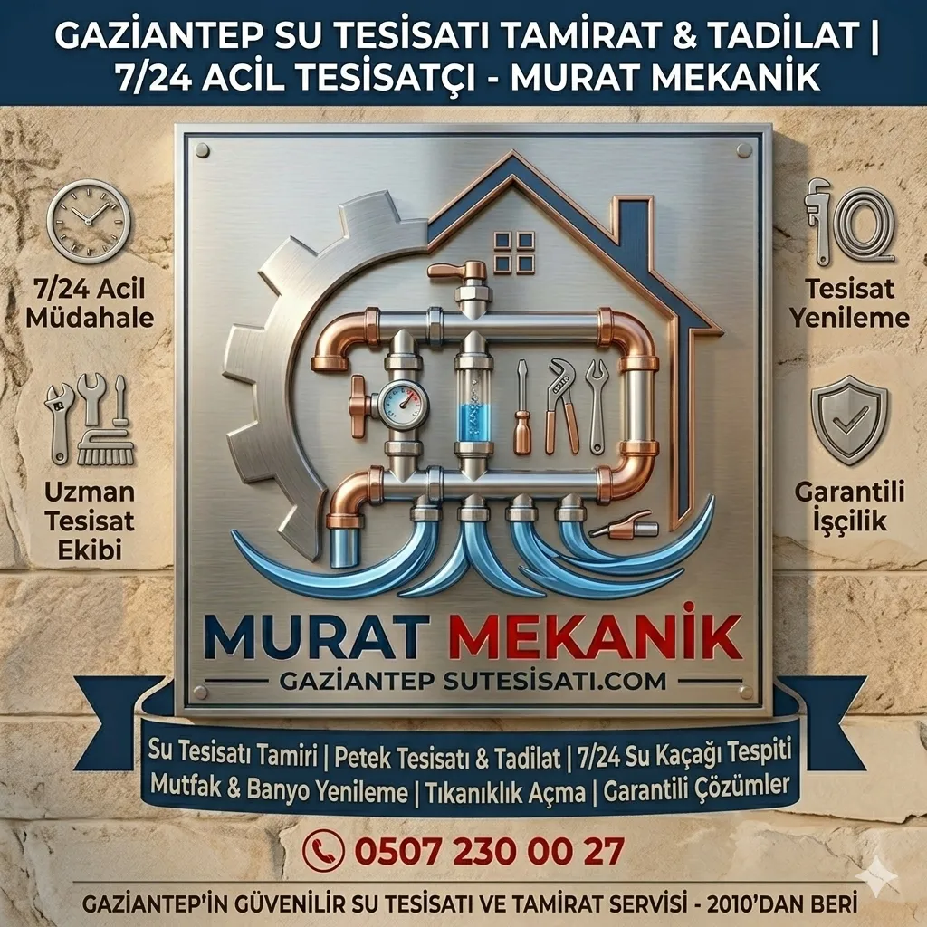 Gaziantep Su Tesisatı Tamirat & Tadilat | 7/24 Acil Tesisatçı - Murat Mekanik
